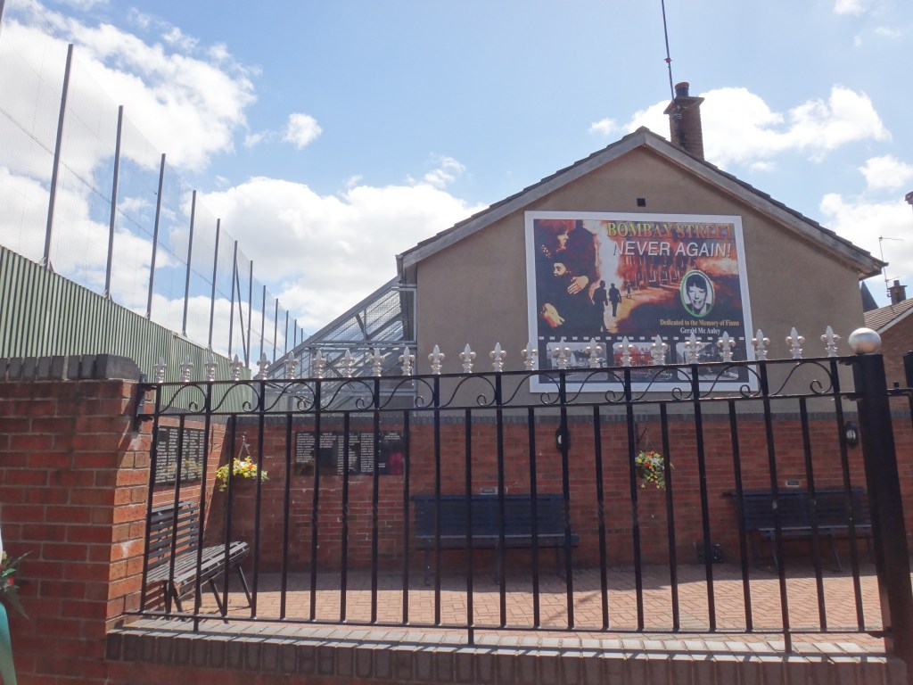 Houses next to the peace wall